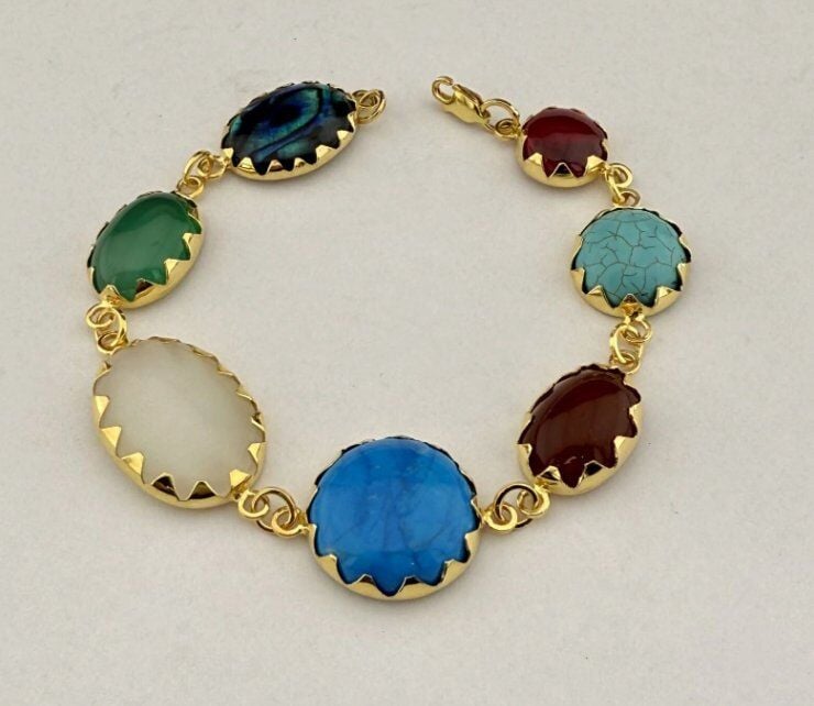 Doğal Taşlı Renkli Bileklik