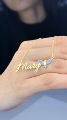 Kuş Figürlü İsim Kolye – Kişiselleştirilebilir Gümüş Takı