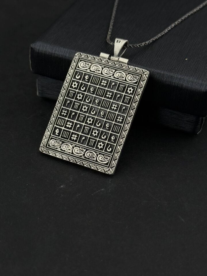 Süleyman Mührü Kolye – Koruyucu Tılsımlı Muska Kolye, Altın Kaplama Mistik Takı, Arka Yüze İsim Yazılır