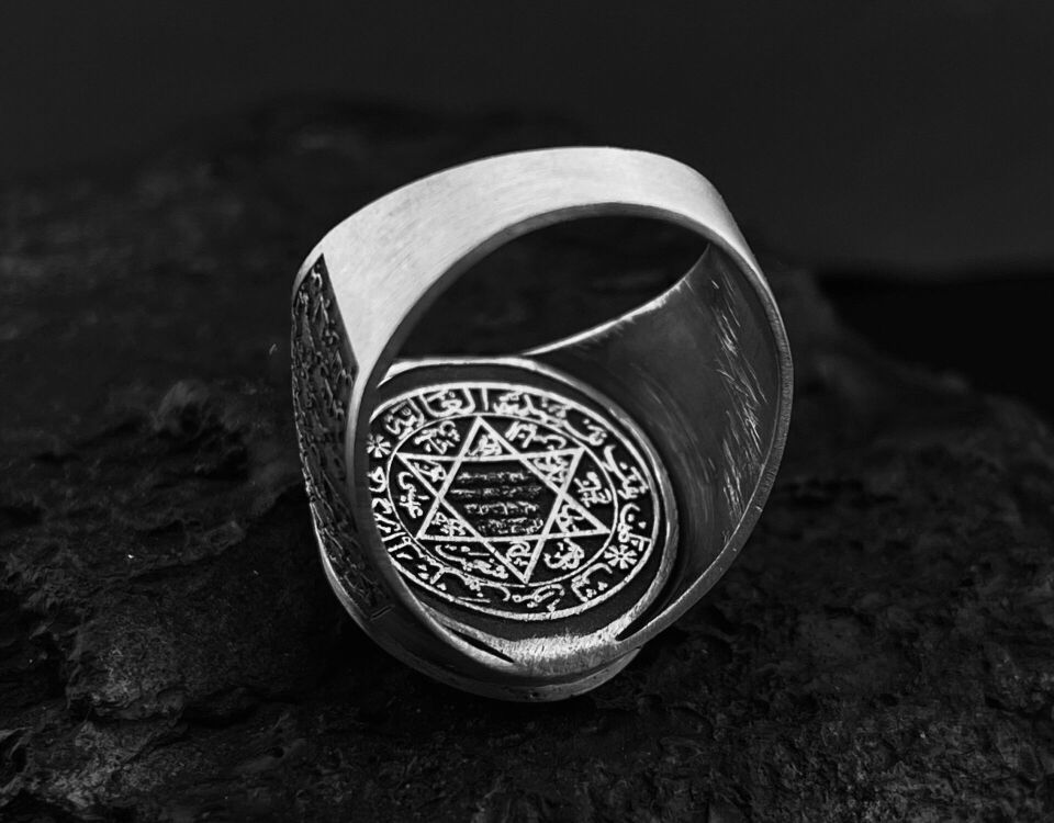 خاتم فضة آية الكرسي – رمز الحماية والبركة Gümüş Ayetel Kürsi Yüzük Gümüş - Silver - 30