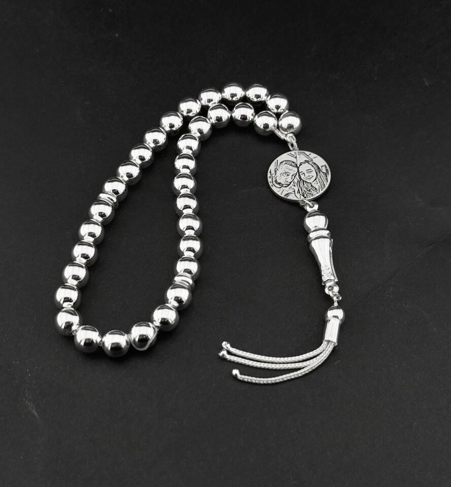 925 Ayar Gümüş Ayet-el Kürsi İşlemeli Tesbih