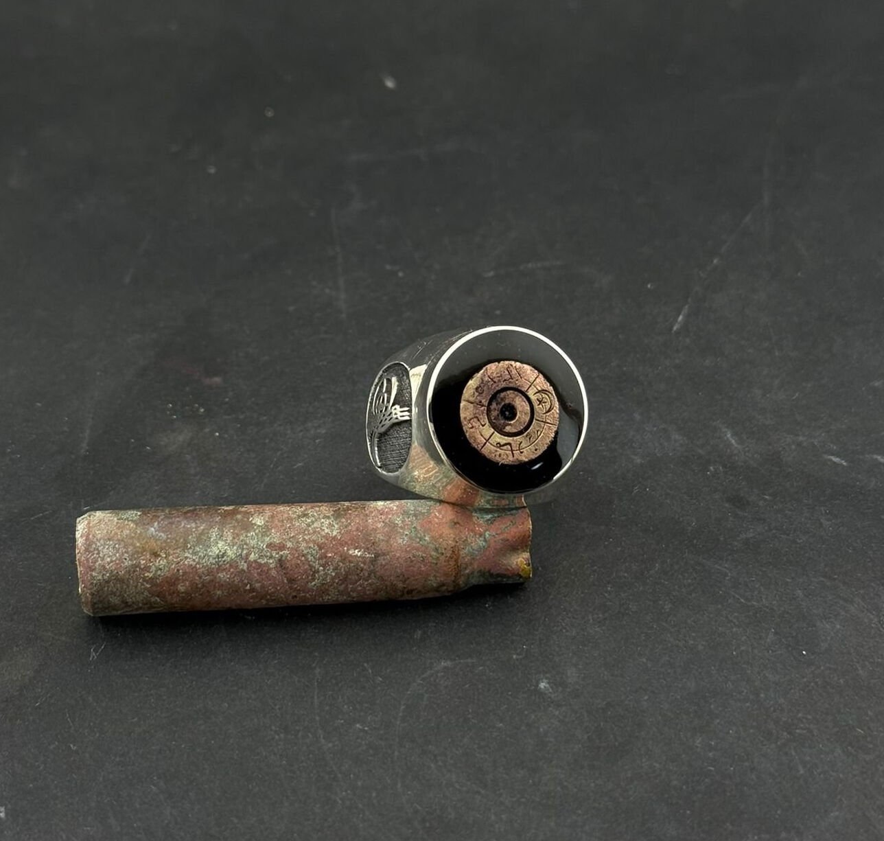 Çanakkale Savaşı Mermi Kovanı Tasarımlı 925 Ayar Gümüş Erkek Yüzük