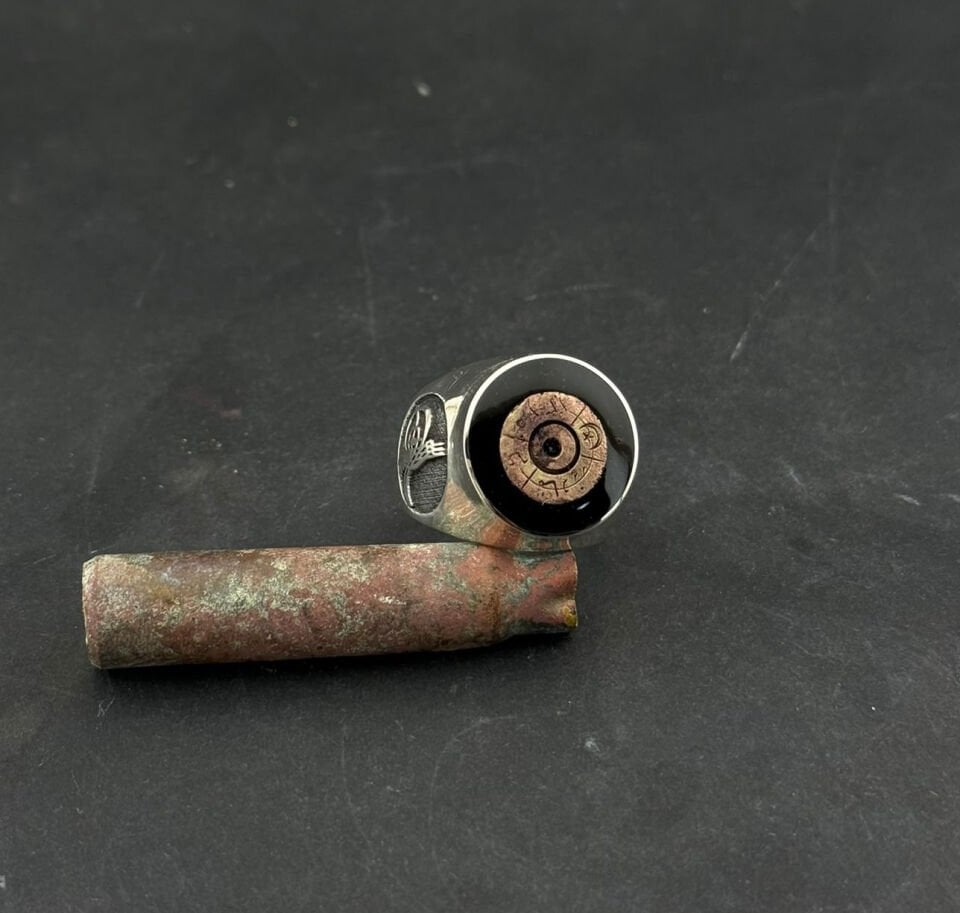 Çanakkale Savaşı Mermi Kovanı Tasarımlı 925 Ayar Gümüş Erkek Yüzük