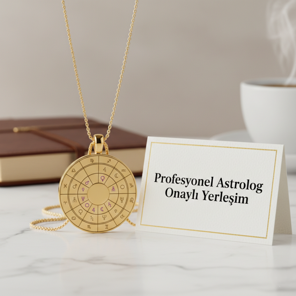 Lüks Gold Natal Harita Kolye: Doğum Haritanıza Özel El İşçiliği Takı