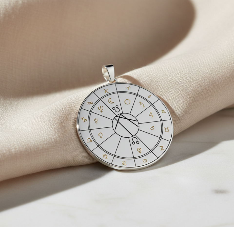 Lüks Gold Natal Harita Kolye: Doğum Haritanıza Özel El İşçiliği Takı