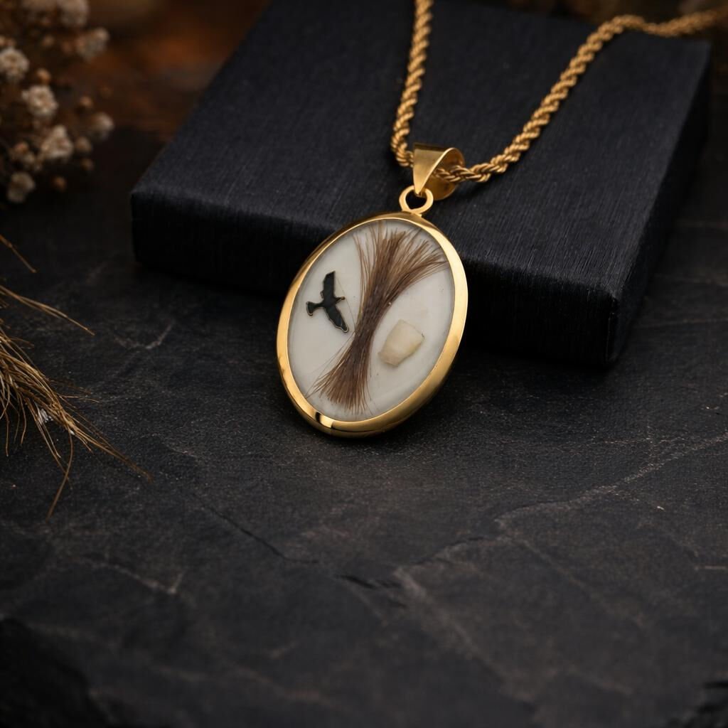 İlk Dişim ve Saç Telim Kişiye Özel Gümüş Anı Kolye