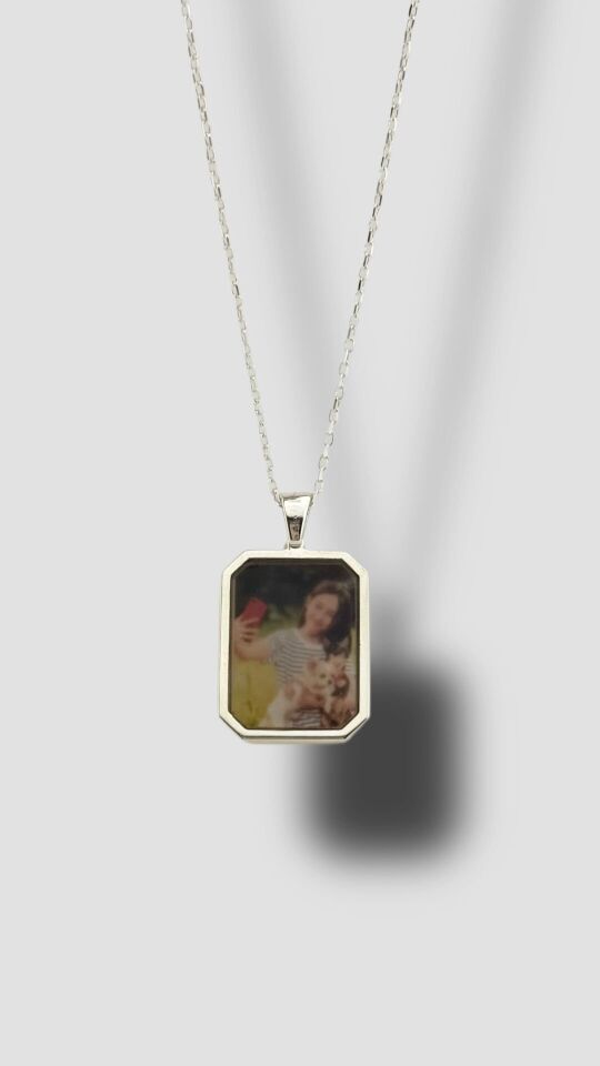 Sihirli Kolye – 925 Ayar Gümüş, Isıyla Görüntü Beliren Kişiye Özel Kadın Kolyesi Gümüş - Silver - 50 cm