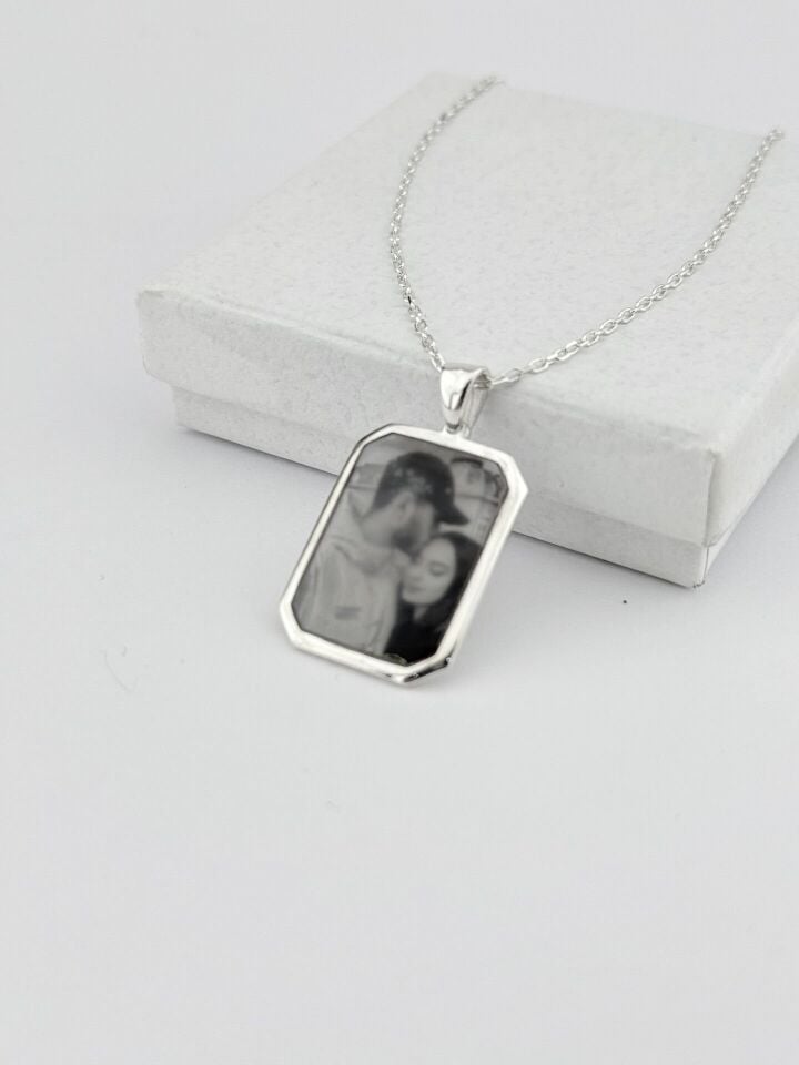 Sihirli Kolye – 925 Ayar Gümüş, Isıyla Görüntü Beliren Kişiye Özel Kadın Kolyesi Gümüş - Silver - 60 cm