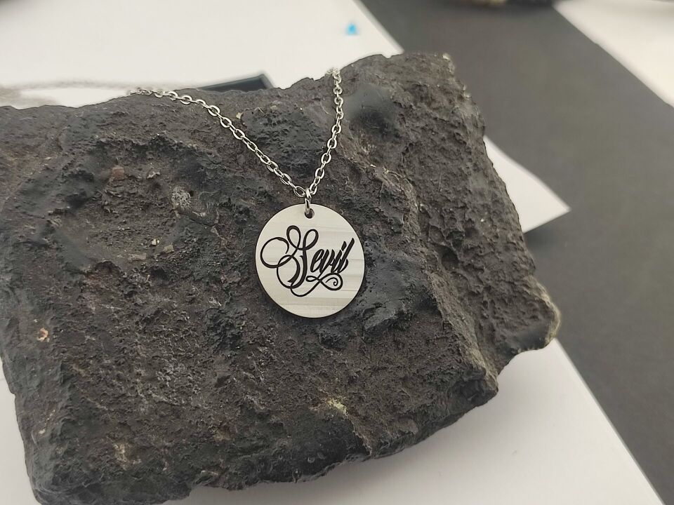 Kişiye Özel İsim Kolye – Paslanmaz, Kararma Yapmaz, Anlamlı Hediye Seçeneği Gümüş - Silver - 50 cm